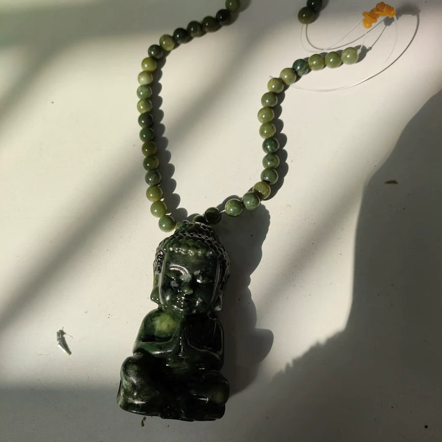 Xiuyu Jade Buddha Necklace