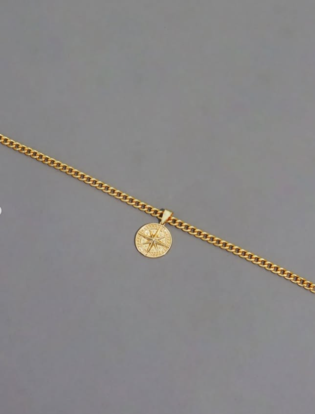 Gold Compass Necklace
