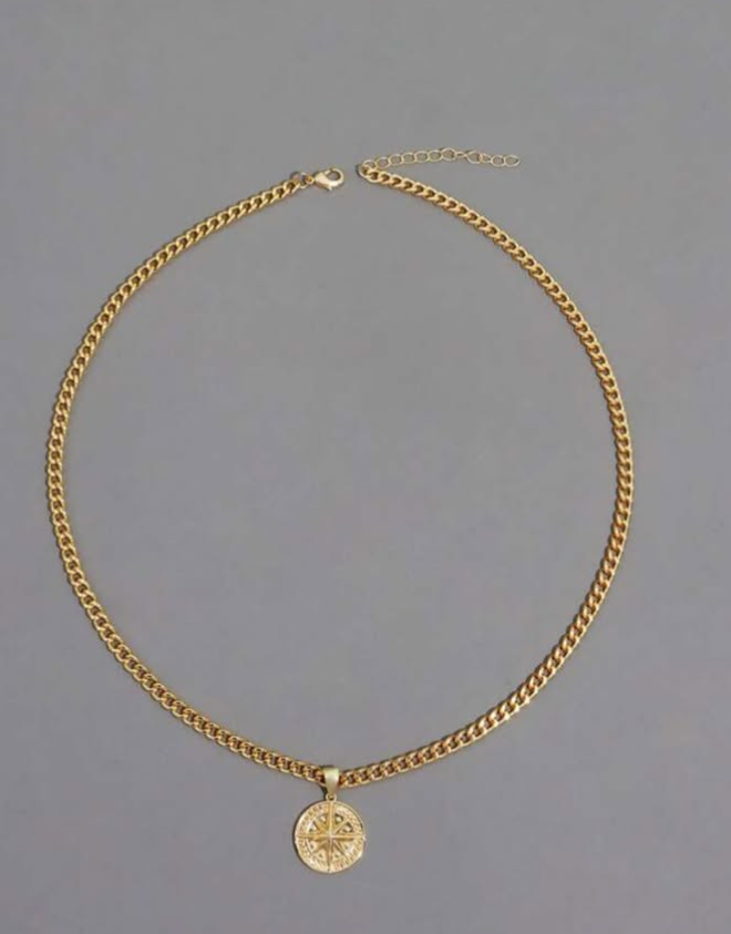 Gold Compass Necklace