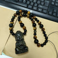 Gold Obsidian Buddha Necklace