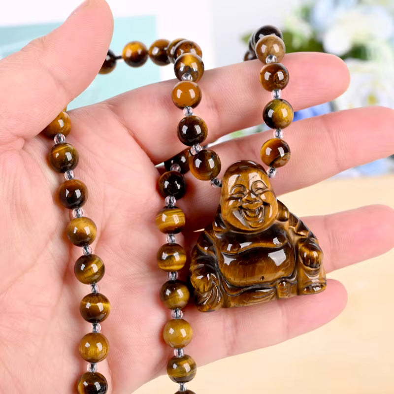 Tiger Eye Buddha Necklace